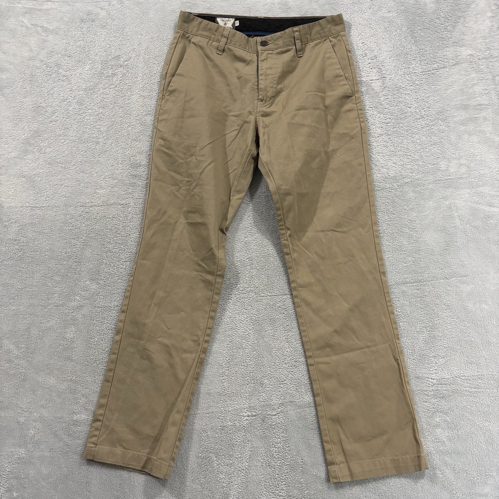 Volcom Pants Men's 29 Khaki Beige Chino Straight Leg Fit Modern Skater Preppy